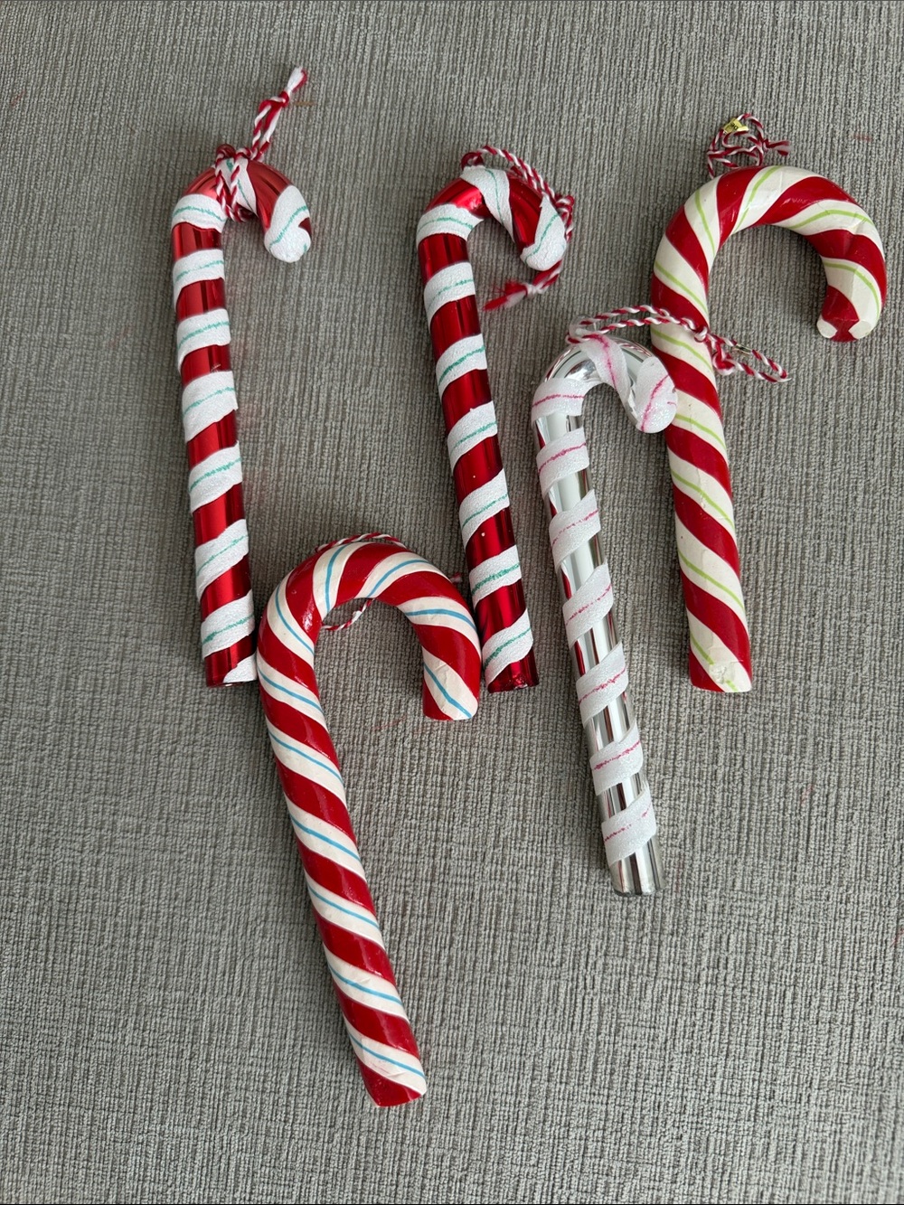 Vintage Martha Stewart Candy Cane Ornaments Set of 5
